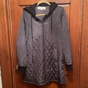 Sebby Collection Mixed Media Quilted Anorak Jacket Size Large (Style #SQ8531)